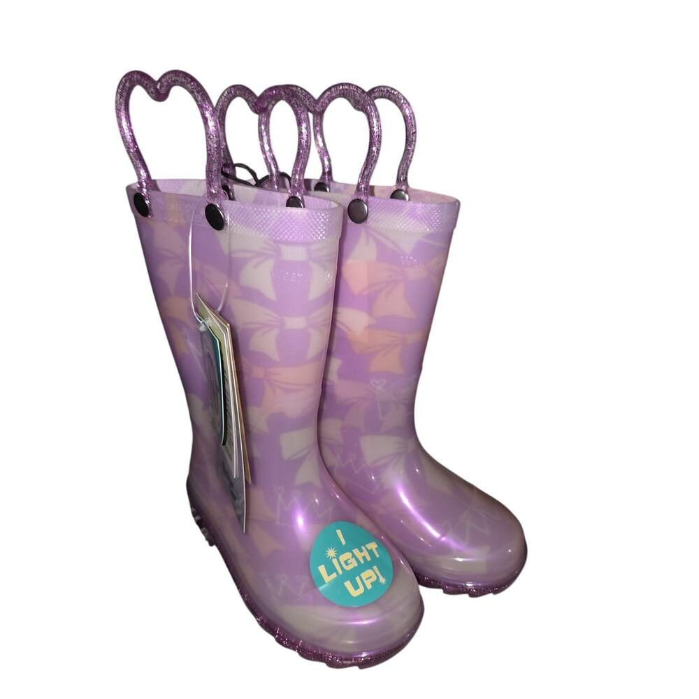 Western Chief Ribbons & Hearts Rain Boots Pink Girls Size 6 New with Tags
